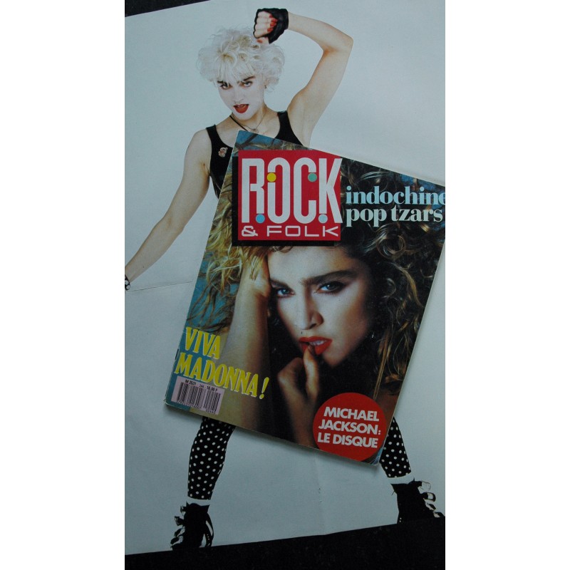 ROCK & FOLK 244 1987 COVER MADONNA INDOCHINE MICHAEL JACKSON MADONNA 10 PAGES + POSTER MADONNA