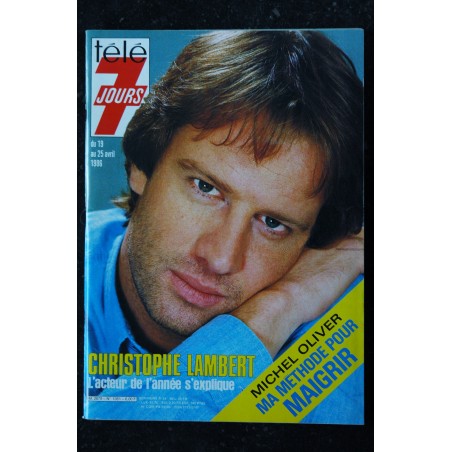 Télé 7 Jours  1351 19 au 25 avril 1986 Cover Christophe Lambert