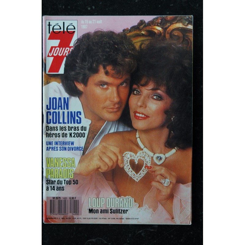 Télé 7 Jours  1420 15 au 21 aout 1987 Cover Joan Collins Vanessa Paradis Star du Top 50 à 14 ans