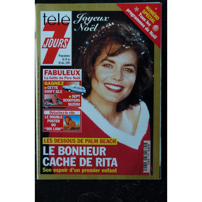 Télé 7 Jours  1804 24 au 30 décembre 1994 Cover Rita Palm Beach Special Noël + Poster Roi Lion