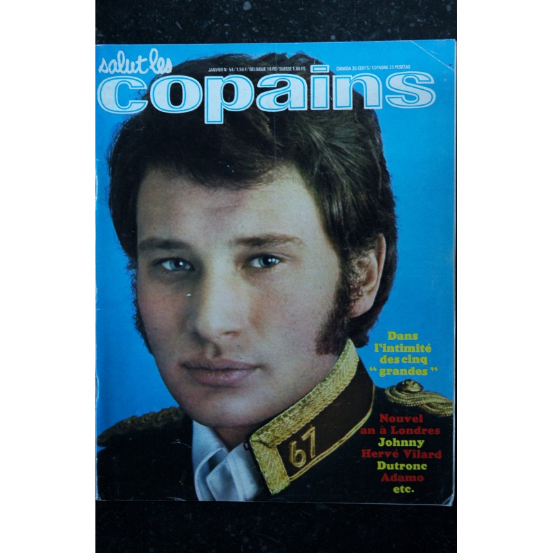 Salut les Copains N° 54  1967 01 COVER  JOHNNY HALLYDAY HERVE VILARD DUTRONC ADAMO France GALL