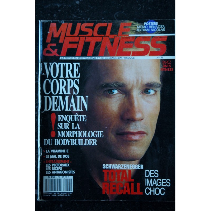 Muscle & Fitness n°  36 Octobre 1990 Cover Arnold Schwarzenegger Total Recall Tom Deters