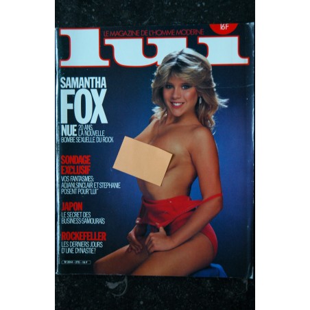 LUI 275 DECEMBRE 1986 COVER SAMANTHA FOX NUE JAPON FANTASME JEFF DUNAS CHARME TINA ROSSI