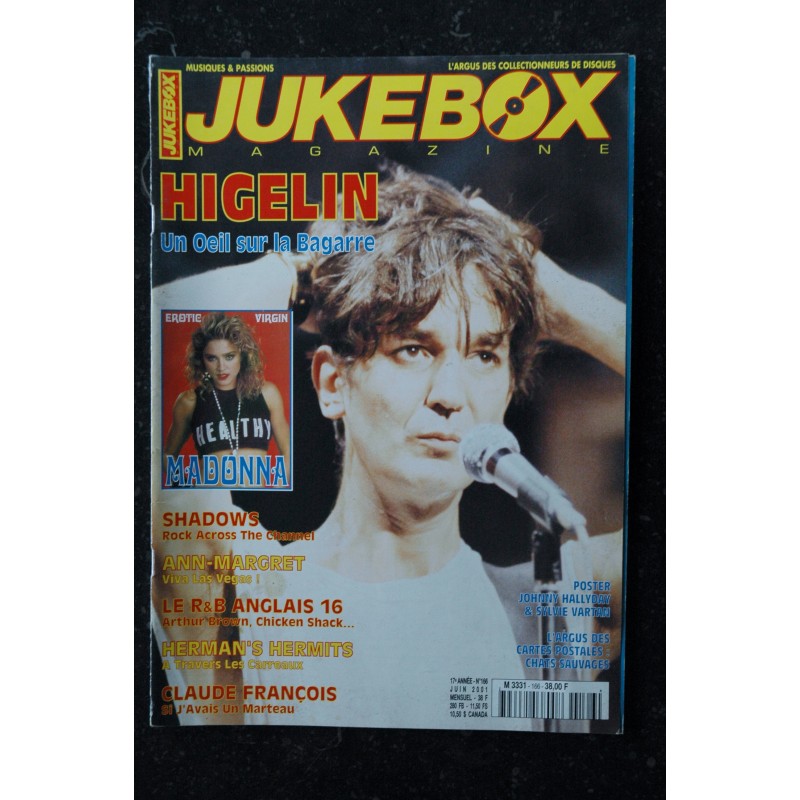 JUKEBOX 166 JUIN 2001 JACQUES HIGELIN MADONNA  VIRGIN SHADOWS CLAUDE FRANCOIS HERMAN'S HERMITS