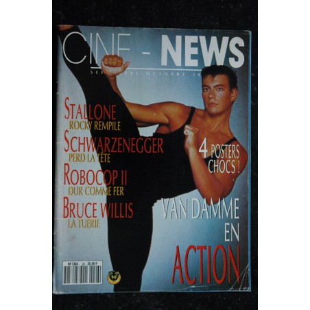 Ciné-News 26 1990 10 Jean-Claude Van Damme - Sylvester Stallone - Schwarzenegger - Robocop II - Bruce Willis - Freddy