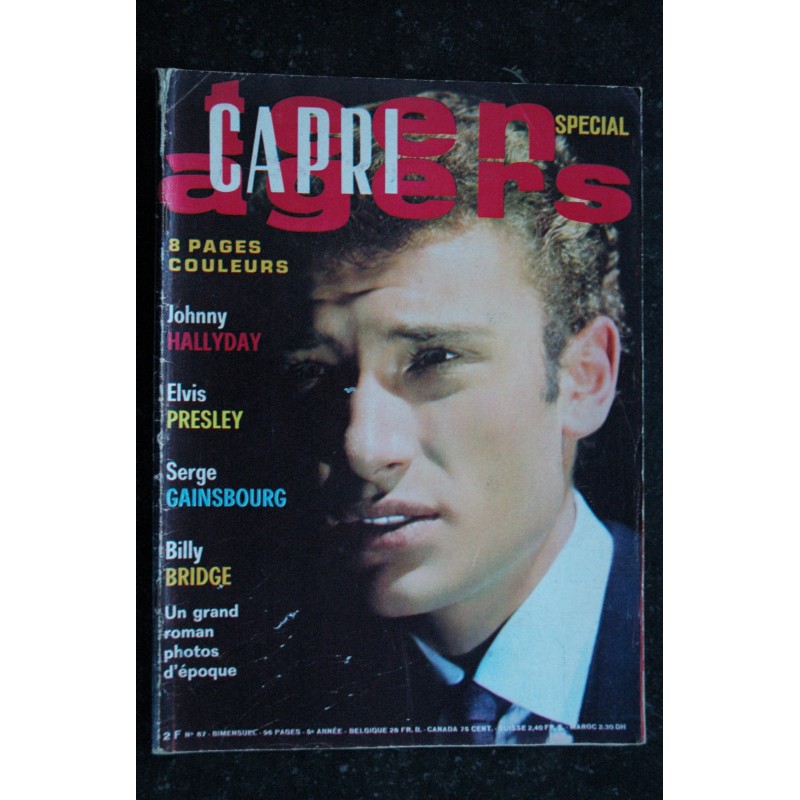 CAPRI 87 - 29 mars 1963 Cover JOHNNY HALLYDAY Elvis Presley Serge Gainsbourg - 4 photos découpées