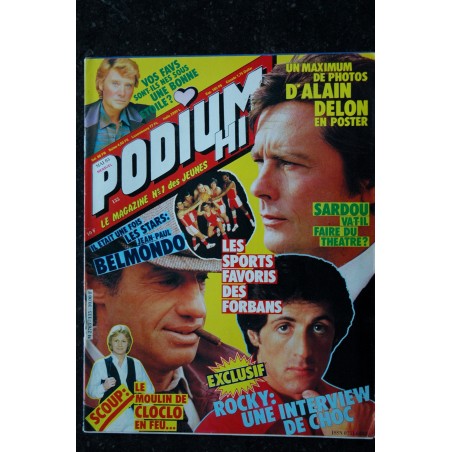 PODIUM HIT 135 mai 1983 Poster Géant Alain DELON Sylvester Stallone ROCKY Belmondo Sardou