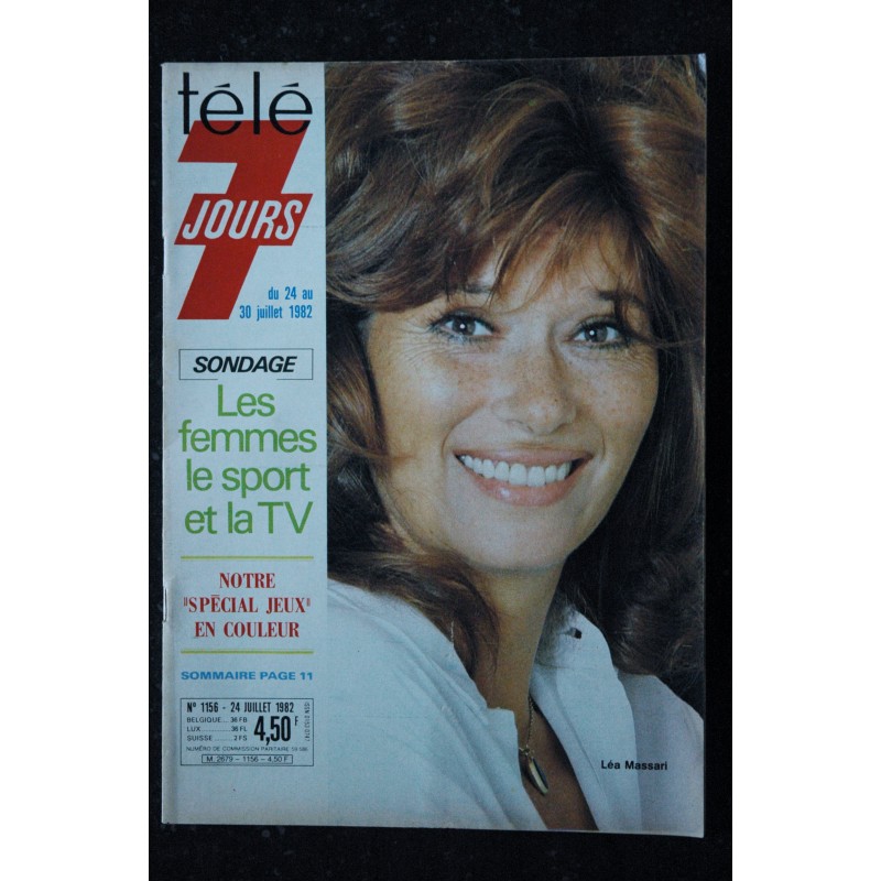 Télé 7 Jours 1156 Du 24 au 30 juillet 1982 Léa Massari Jacques Laffite