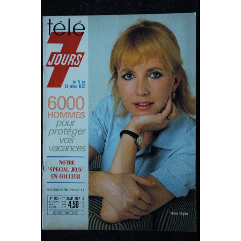 Télé 7 Jours 1155 Du 17 au 23 juillet 1982 Bulle Ogier David Soul Adamo Chabrol