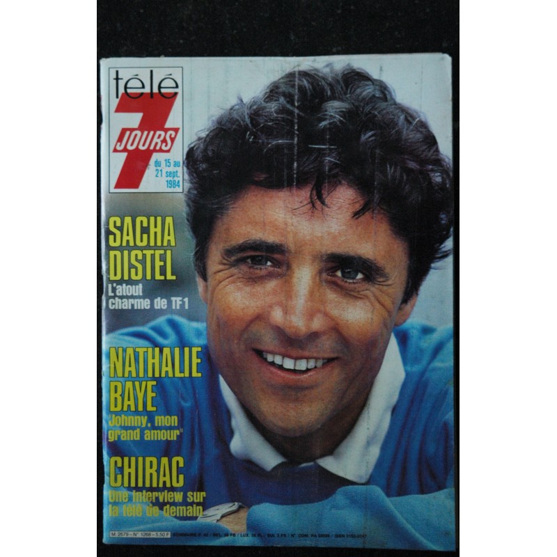 Télé 7 Jours 1268 Du 15 au 21 septembre 1984 Sacha Distel Nathalie Baye Renaud Chirac