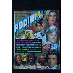 PODIUM n° 83 - 1971 01 - Poster Géant Sheila John Travolta Newton John Michel Sardou Claude François