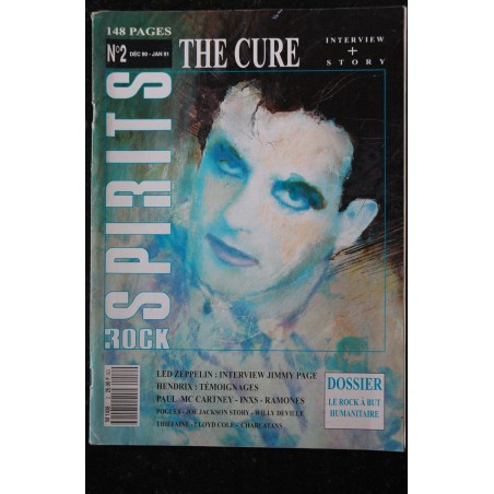 Rock Spirits magazine 2 - Décembre 1990 The CURE Led Zeppelin Jimmy page Hendrix INXS Thiefaine Paul Mc Cartney