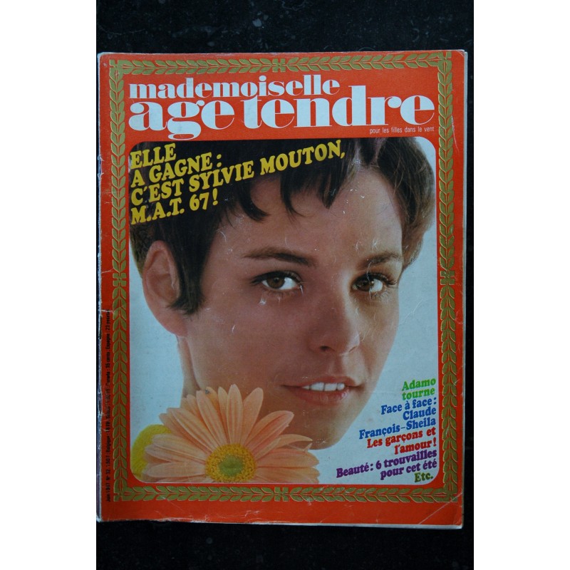 mademoiselle age tendre n°  32  1967 06 Cover Sylvie Mouton Adamo Claude François Sheila Mireille Mathieu Tom Jones