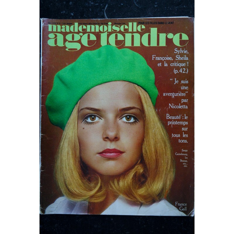 mademoiselle age tendre n°  41 1968 03 COVER France Gall Sylvie Sheila Nicoletta Gainsbourg Les Stones