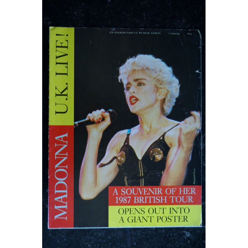 POSTER GEANT MADONNA 1987 U.K. LIVE ! A souvenir of her 197 British Tour - Opens out into a giant poster