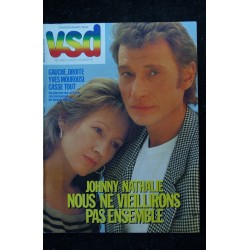 VSD 444 1986 COVER JOHNNY HALLYDAY ET NATHALIE BAYE ET LAURA MOUROUSI