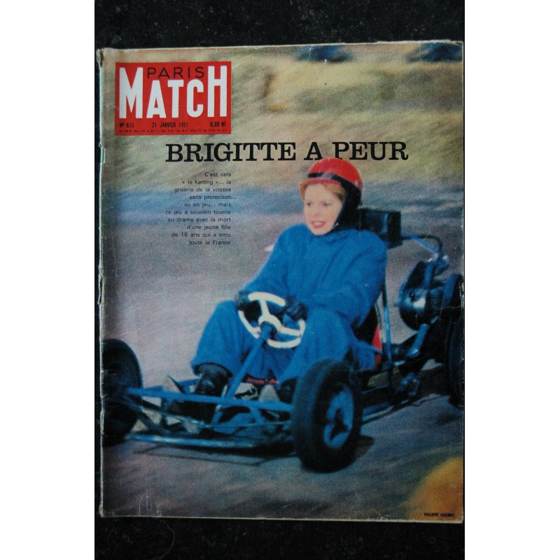 PARIS MATCH N°  615 21 JANVIER 1961 COVER BRIGITTE BARDOT Cover