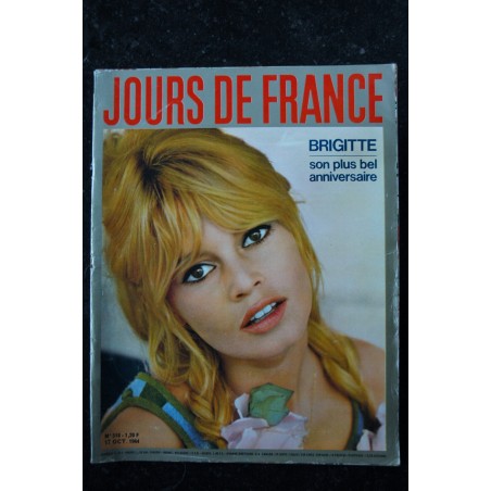 JOURS DE FRANCE 518 17 octobre 1964 COVER BRIGITTE BARDOT Son plus bel anniversaire