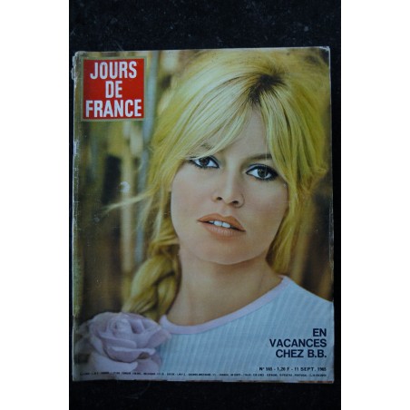 JOURS DE FRANCE 565 11 septembre 1965 COVER BRIGITTE BARDOT En vacances chez BB