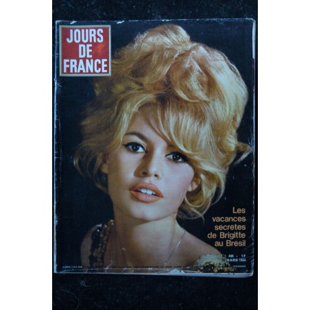 JOURS DE FRANCE 488 21 mars 1964 COVER BRIGITTE BARDOT Les vacances secretes de B.B. au Brésil