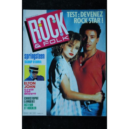 ROCK & FOLK 229 SPRINGSTEEN ELTON JOHN MADONNA COUVERTURE 1986